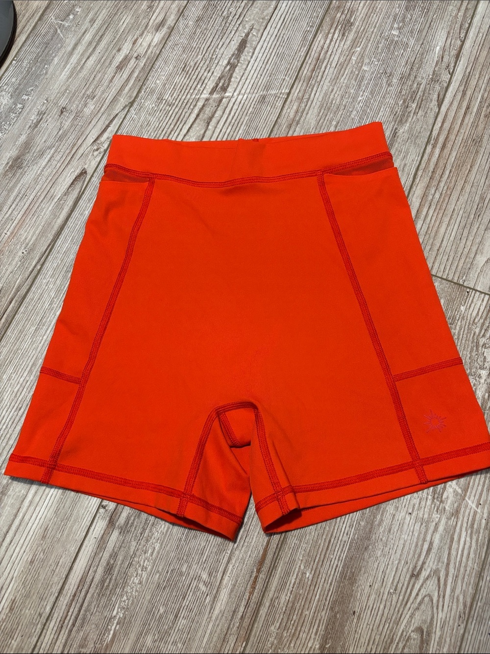Offline by aerie Bright Orange High-Rise 4” inseam Bike Shorts- small